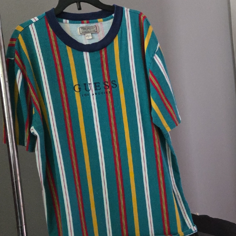 Guess Colorful Striped Tee with Logo